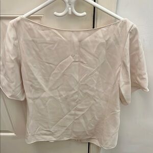 Babaton cream boat neck short sleeve blouse